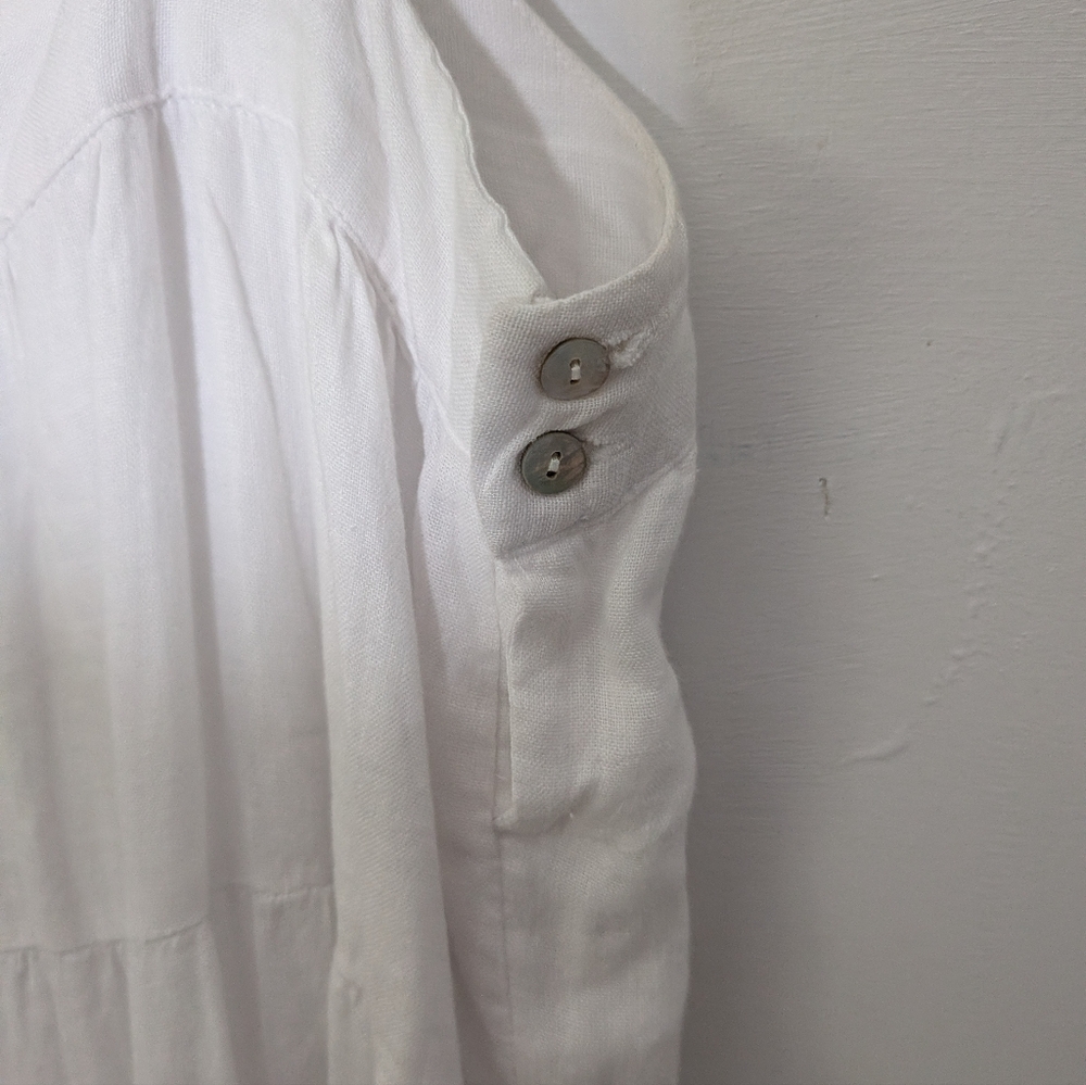 Rails Amaya Midi Dress White Linen Blend Tiered Sleeveless Size M - Picture 5 of 6